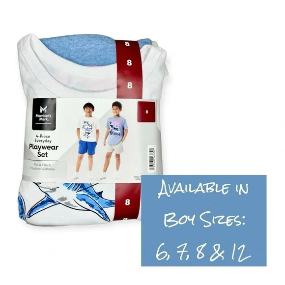 NWT Member's Mark Boy's 4-Piece Mix N Match Everyday Playwear Set​ - Picture 1 of 7